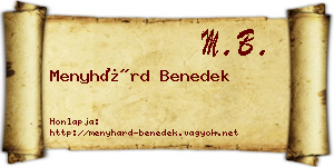 Menyhárd Benedek névjegykártya