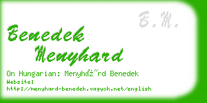 benedek menyhard business card